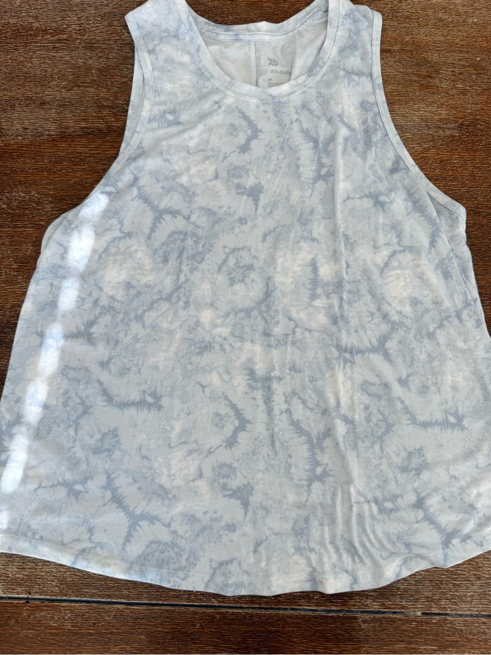 all in motion Light Blue and White Tie-Dye Tank Top